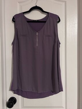 Papermoon Lavender Zip-Front Sleeveless Top